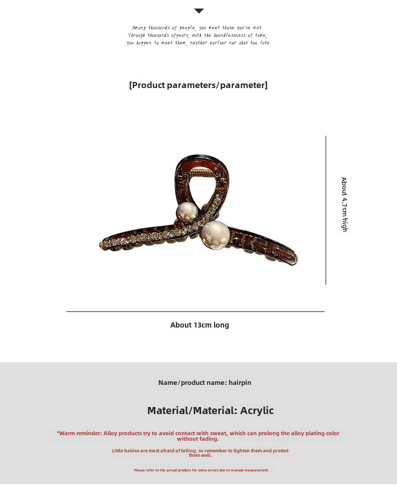 Nuovo stile luce lusso pieno diamante perla squalo clip grande updo fermaglio per capelli di alta qualità semplice cucchiaio posteriore coda di cavallo accessori per capelli per le donne_voghion.com