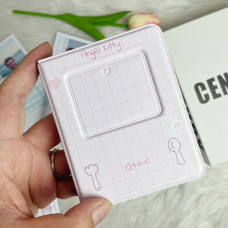 卸売りは蝶のつや消しのピンクのかわいい少女の心の3寸のpvc学生の少女の心の小さいカードの収納のカードのセットを供給します。|undefined