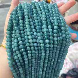 南翡色玉石diy圆珠子散珠子手工串珠优化天然石饰品配件工厂直销