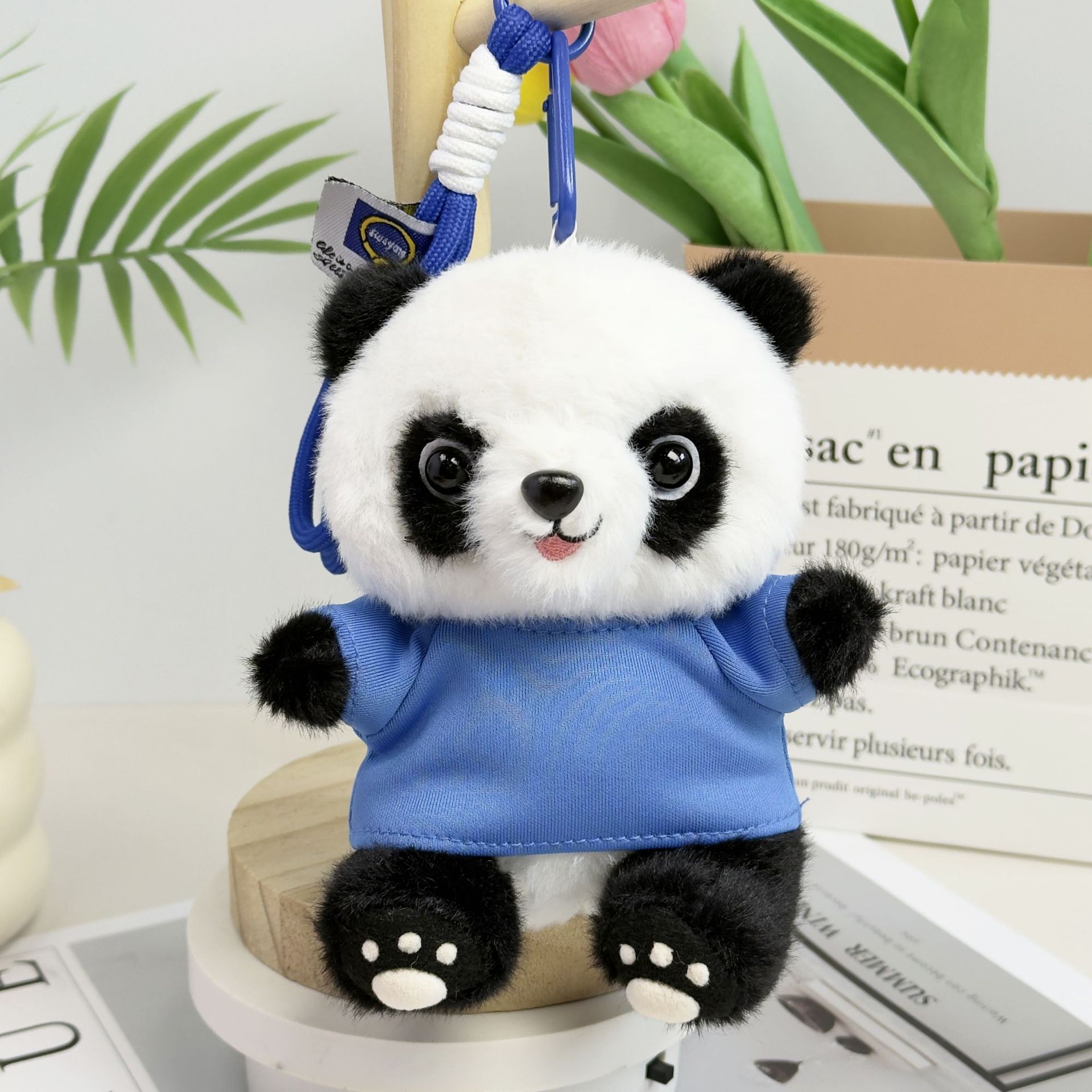 Panda muñeca suéter muñeca sonriente juguetes de peluche reunión anual regalos bancarios se pueden imprimir LOGO
