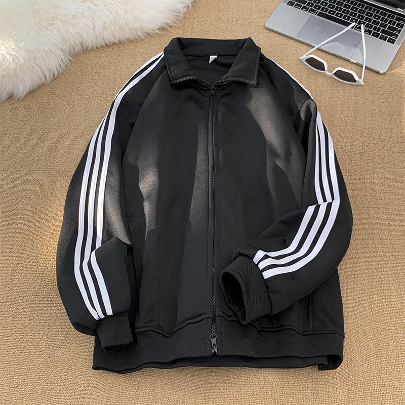 Primavera y otoño chaqueta de ropa deportiva para hombres y mujeres ocio tres barras chaqueta cardigan chaqueta de carrera al aire libre sudadera comercio exterior al por mayor transfronterizo