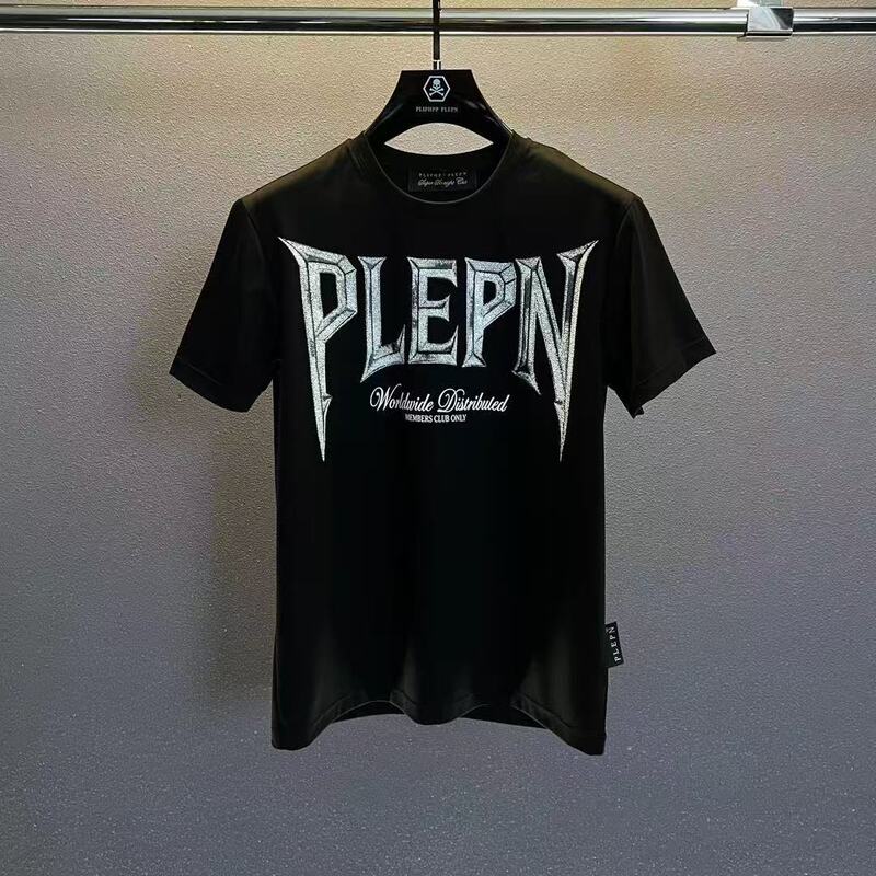 Trendy brand PLEPN men's short-sleeve T-shirt, round neck, pure cotton, heavy letter print, summer casual top Trendy brand PLEPN men's short-sleeve T-shirt, round neck, pure cotton, heavy letter print, summer casual top
