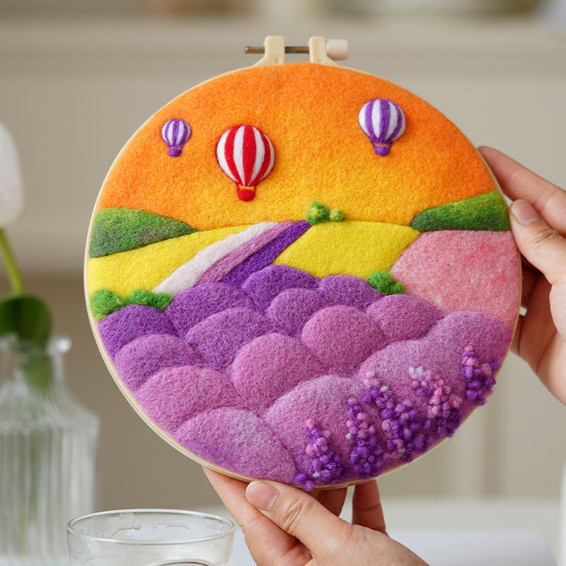 Wool felt pokes handmade diy material package photo frame decorative painting decompression zazale decoration gift