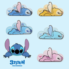 跨境史迪仔创新发夹可爱儿童卡通鸭嘴夹亚克力躺平史迪仔安琪发饰