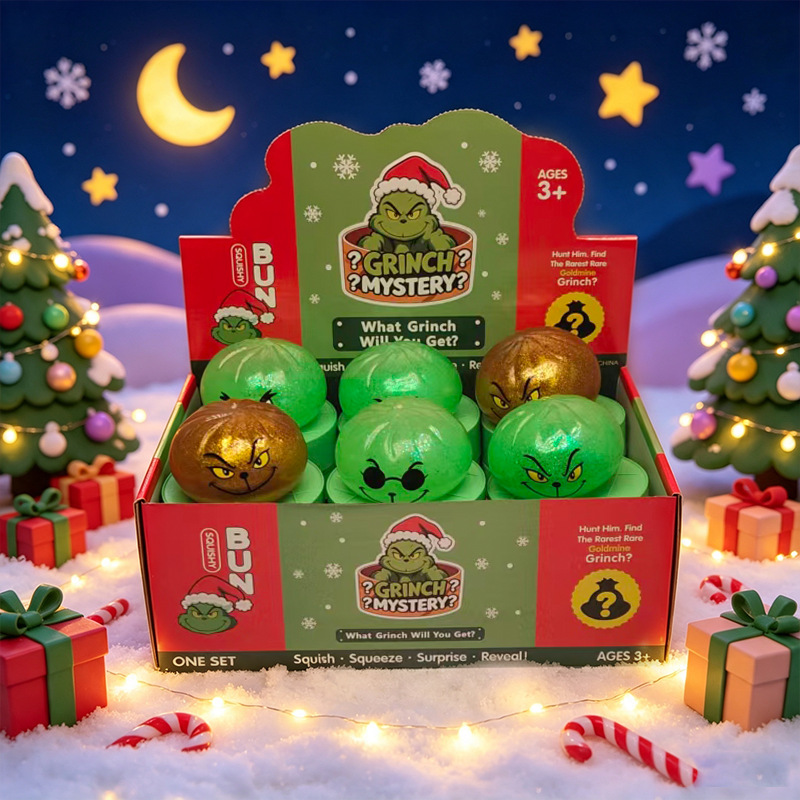 Green monster squeeze buns 8.5cm - single, random design [buy 12 to receive a display box]