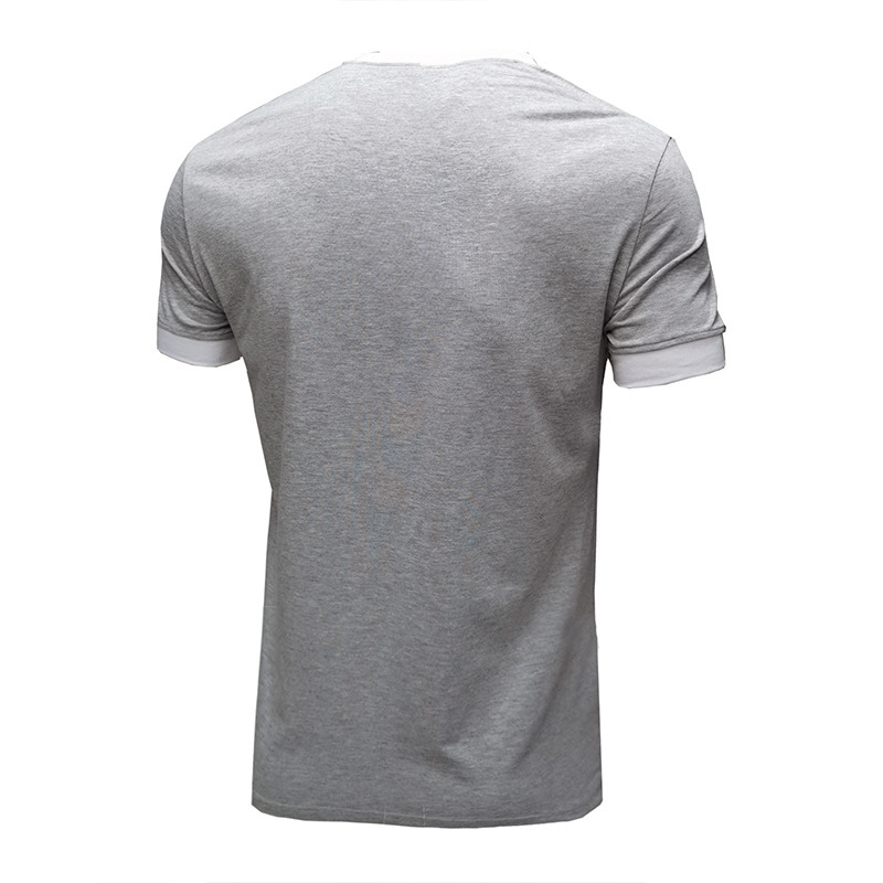 Sommer Neue Europäische und Amerikanische männer Casual Vielseitig Kurzarm T-shirt Rundhals Einreiher Top_voghion.com