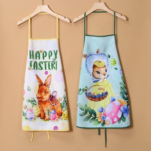 New Easter hand-painted fresh decorations fabric printed apron restaurant bar party atmosphere