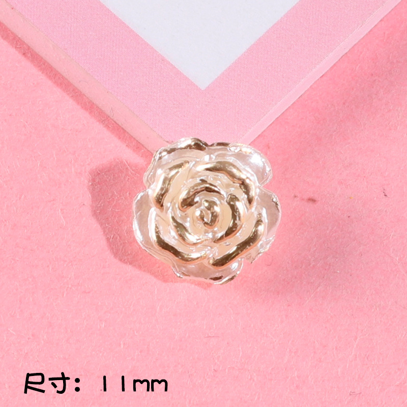 Perla grado borde dorado Borde de plata Rosa crema pegamento teléfono caso DIY material hecho a mano decoración creativa