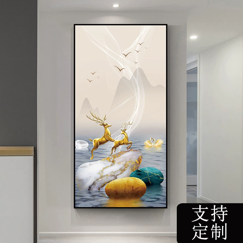 Self-adhesive modern three dimensional stickers on wall, light luxury style, 3D