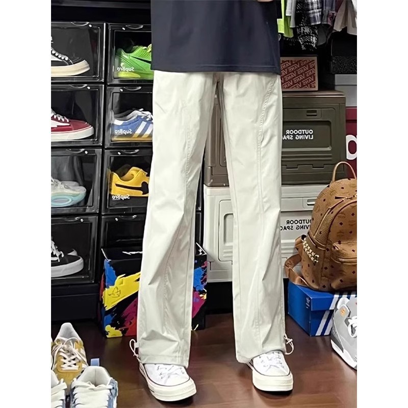 American-Style Men's Bootcut Pants for Spring and Autumn, Quick-Dry Softshell Waterproof Straight-Leg Casual Pants That Make Legs Look Longer