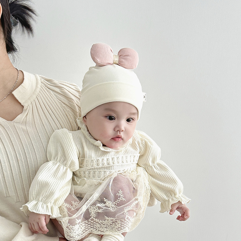 Bebés primavera y otoño delgada puerta de chimenea gorra bebé 0 - marzo recién nacido gorra de mes pequeño gorra