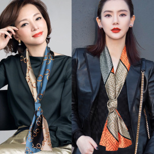 Silk headband, hair accessory, scarf, neckerchief, high-quality style