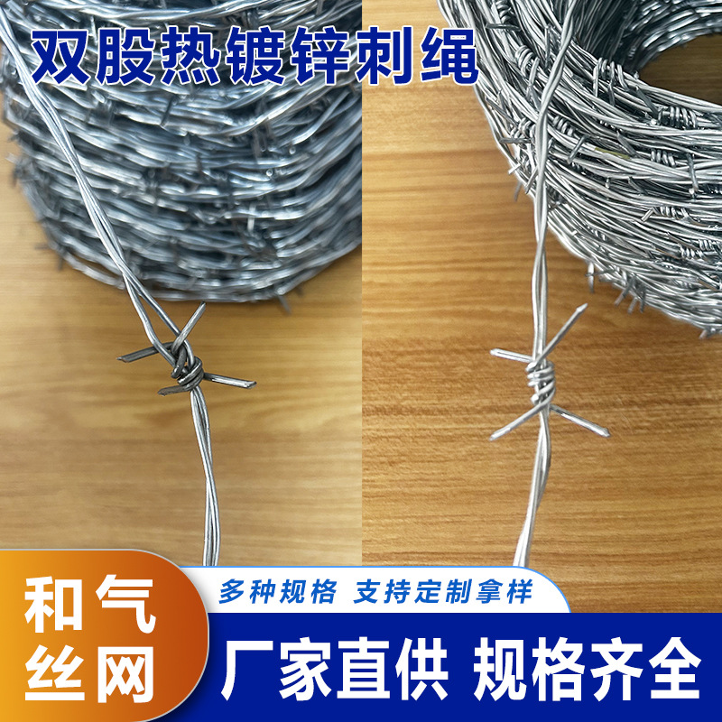 防盗刺绳热镀锌加密刺丝防爬围墙刺网防盗铁蒺藜铁丝刺网