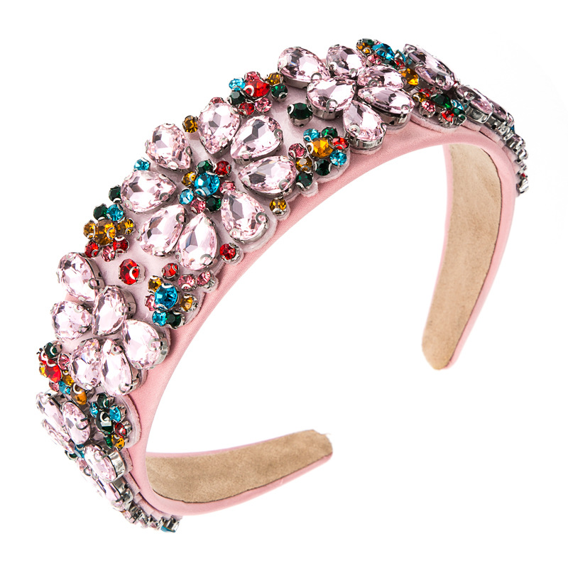 Wholesale Jewelry Baroque Inlaid Color Full Diamond Hairband Nihaojewelry display picture 9