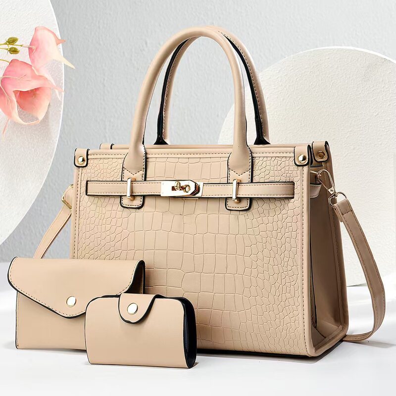 Crocodile Pattern Single Shoulder Large Bag, Fashionable Crossbody Bag, Elegant Middle-Aged Handbag, Birthday Gift, High-Quality Crocodile Pattern