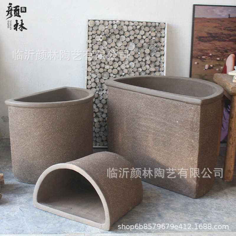 maceta de esquina de pared semicircular maceta de esquina colocada combinación de maceta de paisaje ahorro de espacio maceta de jardín simple