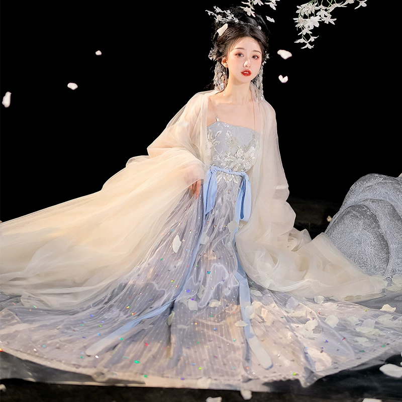 Новый костюм для взрослых Hanfu Tangzi юбка Hanfu женская фея рубашка с большими рукавами красочный набор весной и летом