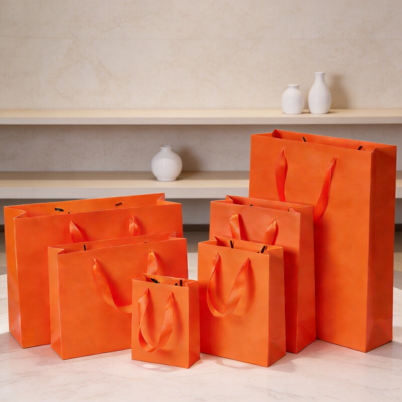 Paper bag gift bag wholesale orange gift bag paper bag clothing shopping bag return gift hand gift packaging Paper bag gift bag wholesale orange gift bag paper bag clothing shopping bag return gift hand gift packaging
