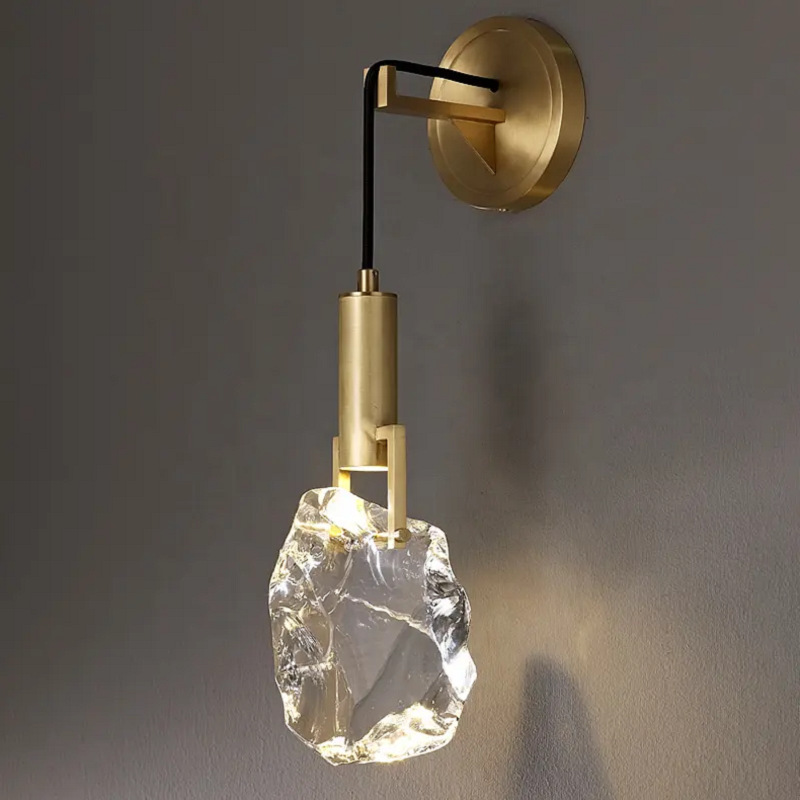 Casa modelo original nórdica lámpara de cabecera del dormitorio diseñador de piedra modelo diseño de lámpara de pared ligera decoración creativa completa