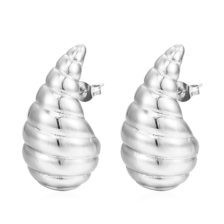 Pernos de acero inoxidable helicoidal goteo de agua de alta calidad 18K pernos de moda personales joyerías al por mayor