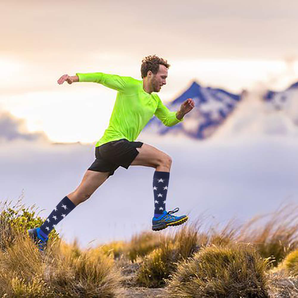 Calcetines de compresión casual de la bandera caliente transfronteriza calcetines elásticos de deportes al aire libre para hombres y mujeres calcetines de presión de día independientes al por mayor