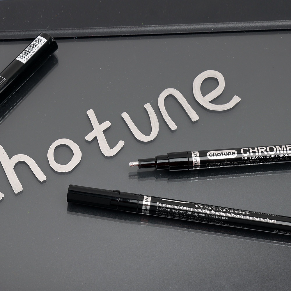 Mirror surface pen, reflective chrome-plated marker, electroplated silver, painted pen, waterproof highlighter, DIY