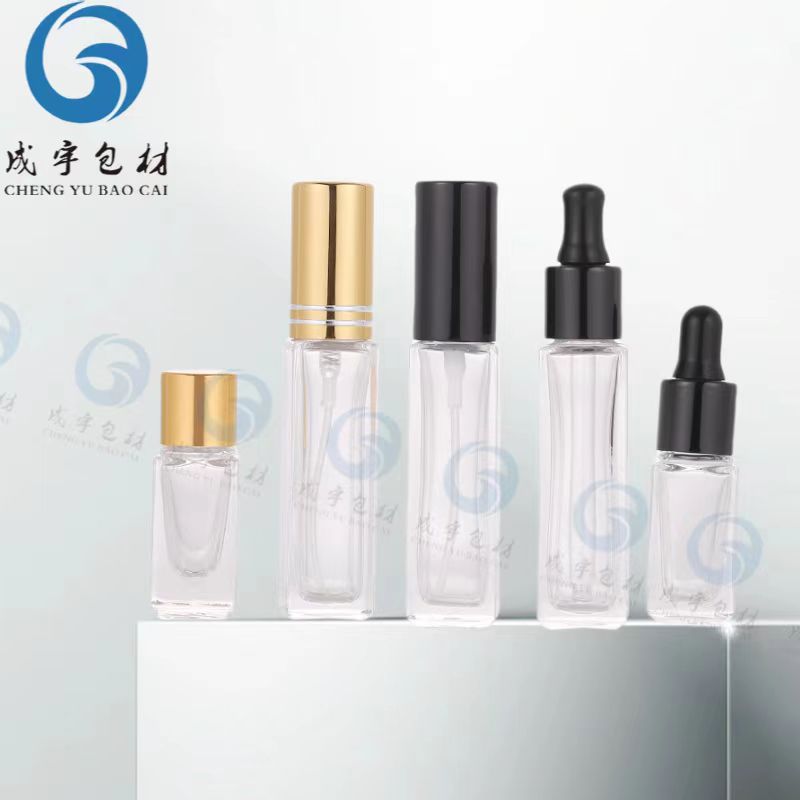 5ml方形滴管香芳精油瓶 8ml厚底喷雾香水瓶 玻璃香体露滚珠瓶现货