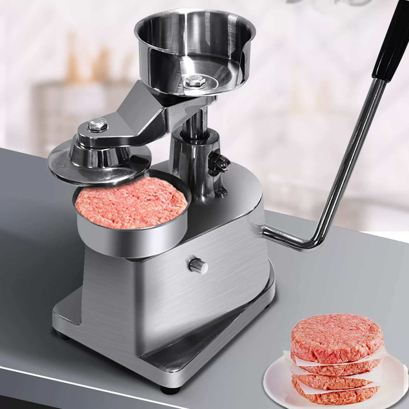 Кросс-бордерная популярная коммерческая машина для формирования мясных котлет, ручная машина для формирования говяжьих котлет из нержавеющей стали, машина для формирования котлет для гамбургеров от производителя