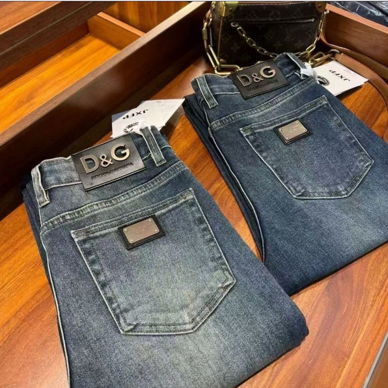Design elastic casual summer loose straight jeans