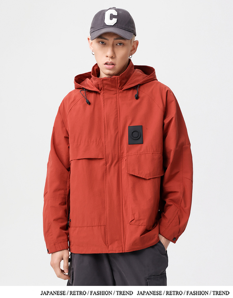 Giacca con cappuccio da uomo stile americano autunno primavera_voghion.com