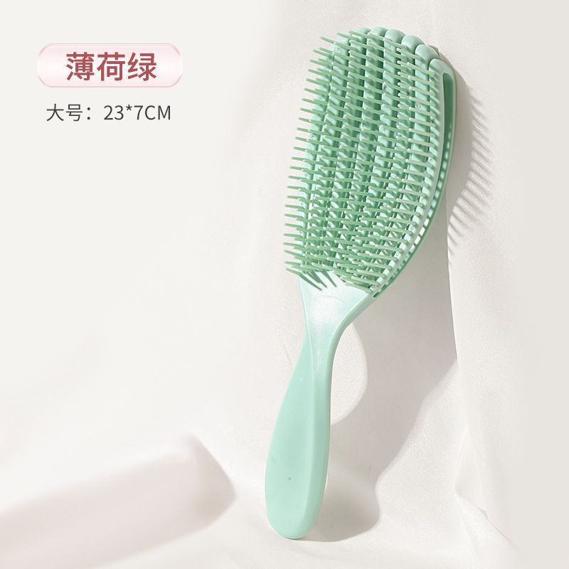 Peine de concha Peine elástico de la parte superior del cráneo esponjoso para mujeres, peine de costillas de pelo suave sin nudos, peine mágico de princesa, peine de masaje