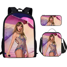 跨境新品Taylor Swift泰勒中小学生三件套多尺寸背包双肩包D制图