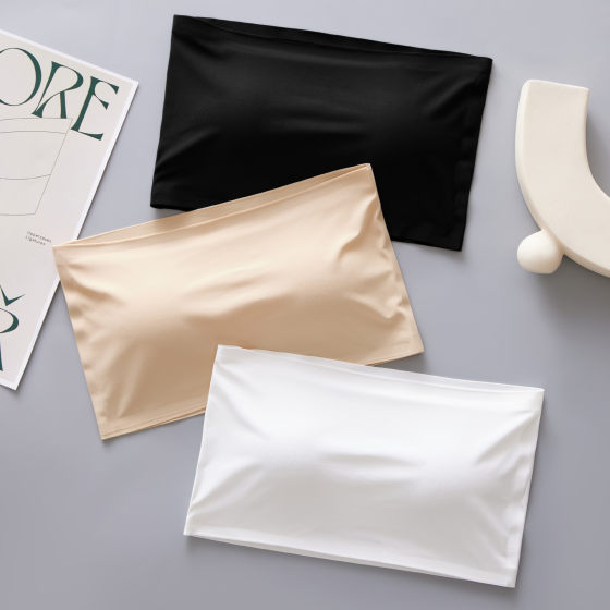 Traceless Ice Silk Anti-running Light Tube-shaped One-piece with Chest Pad Inner Wash Wrap Chest One-piece Non-slip Strapless Underwear for Women