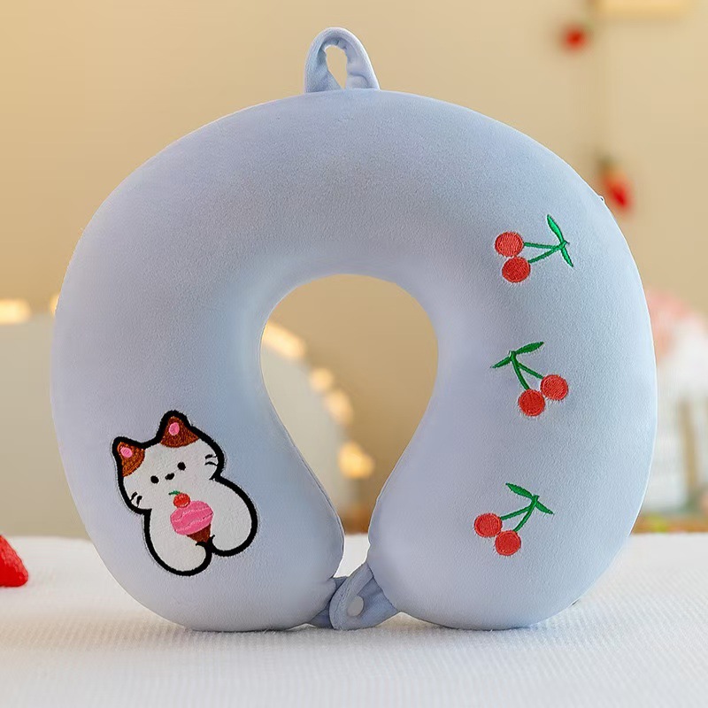 Cartoon U almohada almohada de cuello almohada de columna cervical almohada de avión siesta memoria almohada de cuello almohada de algodón fabricante de regalos portátiles comercio exterior