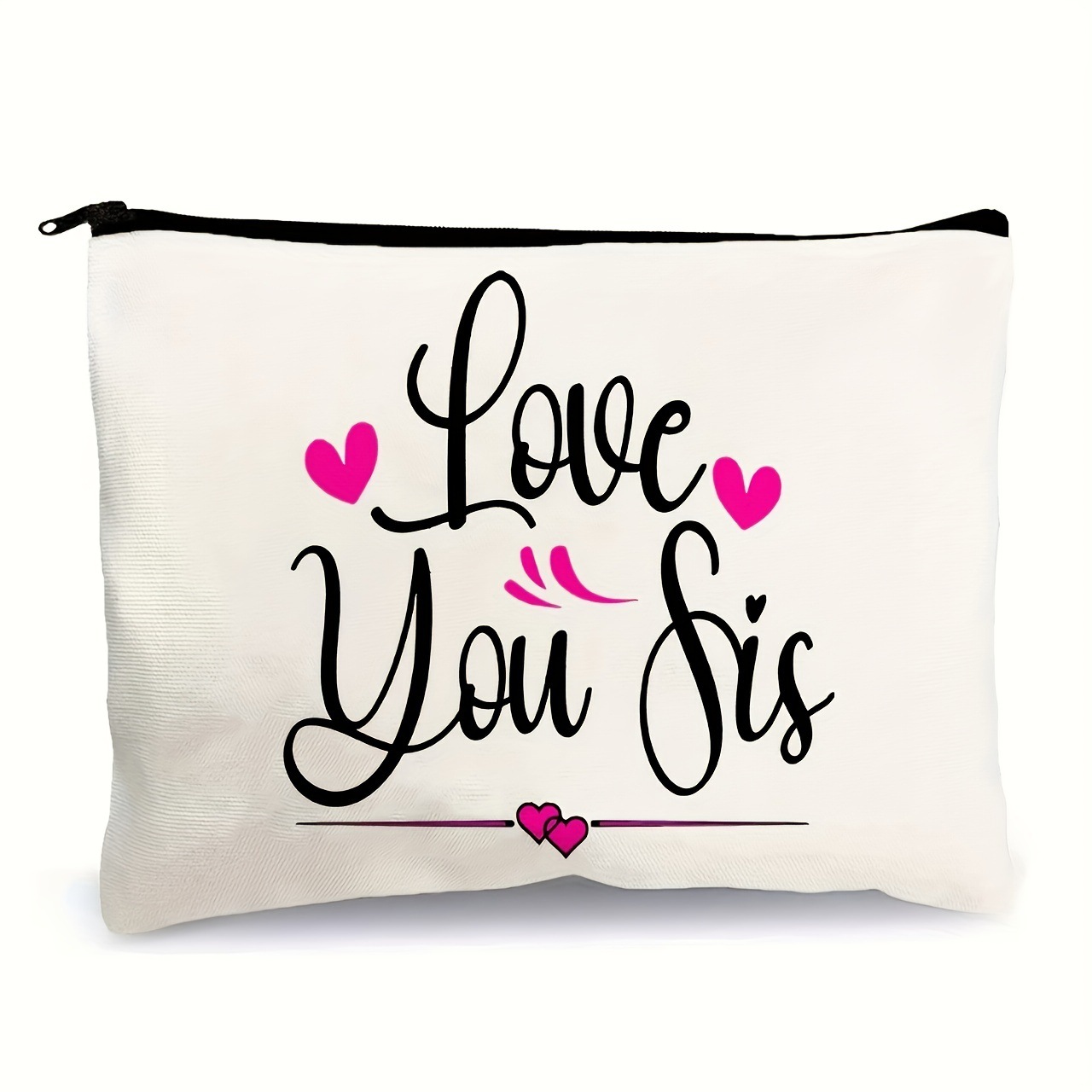 帆布笔袋印logo跨境高级感棉布化妆包拉链小收纳袋零钱包