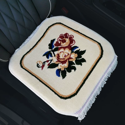 Wool pad – Set No Backrest Bundle-free Carpet - off-white-butterfly-flower-single-seat-super-soft-encrypted-anti-slip