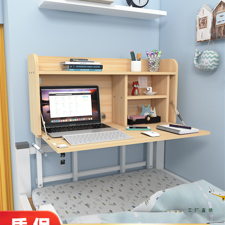 Bed Computer Desk for College Dormitory, Upper Bunk Suspended Lazy Study Desk, Lower Bunk Foldable Desk