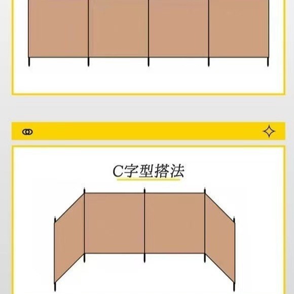 Outdoor Tent Wind Screen Camping Canopy Windbreak Simple Wind Barrier Picnic Windproof Curtain Canopy