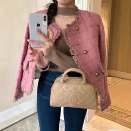 名媛气质高级感精致流苏短款法式粉色小香风外套女2026新款秋冬季