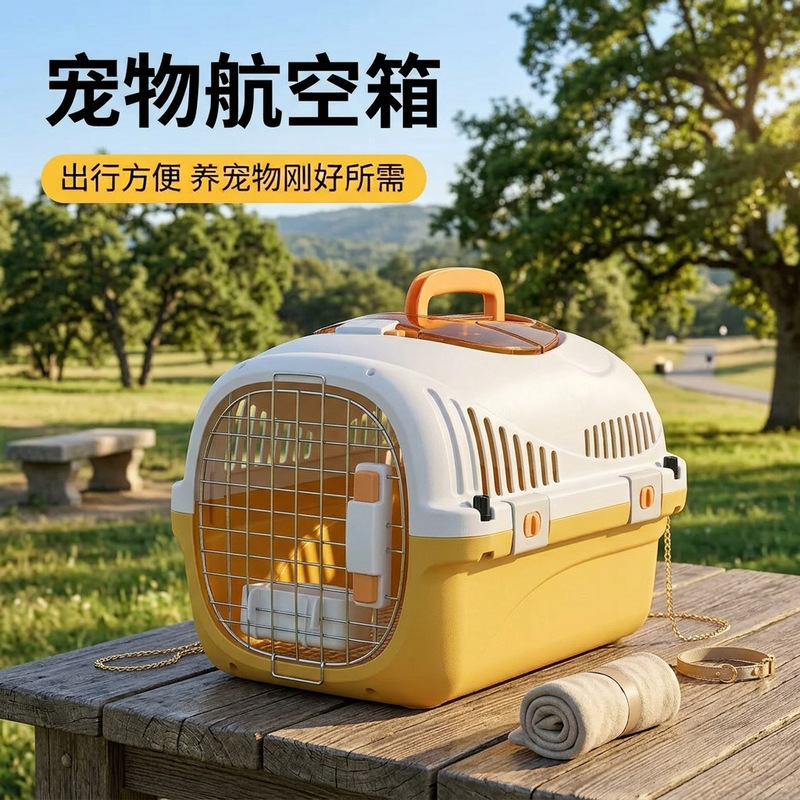 Pet air transport crate, special shipping box for cats, cat cage, portable bag for outings, car dog cage for small and medium-sized dogs