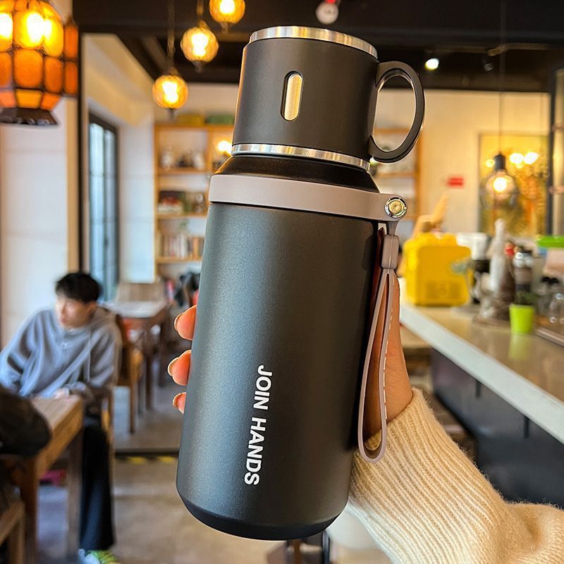 316 tazas de acero inoxidable de alta capacidad de hervidor deportivo de oficina de alto valor para hombres tazas de agua portátiles cubiertas de tazón