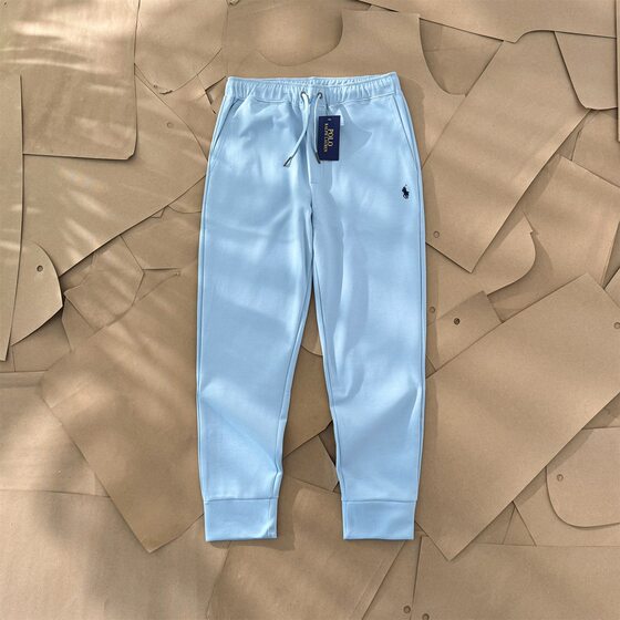 New Pony Label Solid Color Embroidered Logo Trousers Sweat Pants for Couples 360g Heavy Ralph Casual Pants All-match Pants