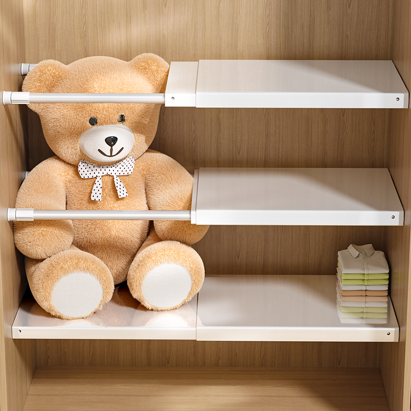 ✅ Wardrobe Layered Iron Partitions, Freely Divisible, Retractable Dormitory Cabinets, Storage, Home Nail-Free Organizing Storage Racks