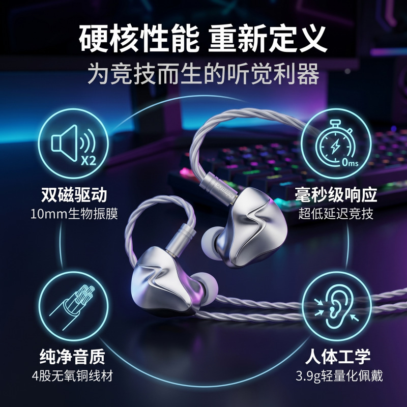Fabrik-Direktverkauf Gaming-In-Ear-Kopfhörer mit kabelgebundener Schallortung für Computer und mobile Games Chicken Dinner Gaming-Headset