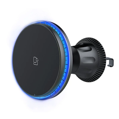 Car Magnetic Wireless Charger Atmosphere Light Magsafe Car Charging Mobile Phone Holder Magnetic Fast Charging (Mobil şarj cihazları) - blue-light-model