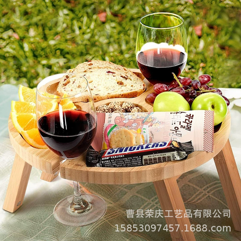 Бамбуковый переносной стол для пикника для вечеринки в парке пикник кемпинг на пляже концерт деревянный стол для закусок