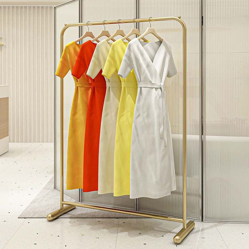 Clothing store display rack ground side hang combination women's clothing store display shelf rack gold children's clothing store clothing rack