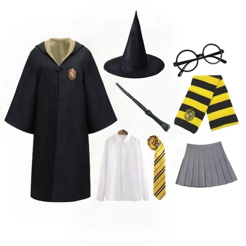 万圣节儿童服装哈利波特学院长袍cos服装魔法袍披风斗篷全套衣服|undefined
