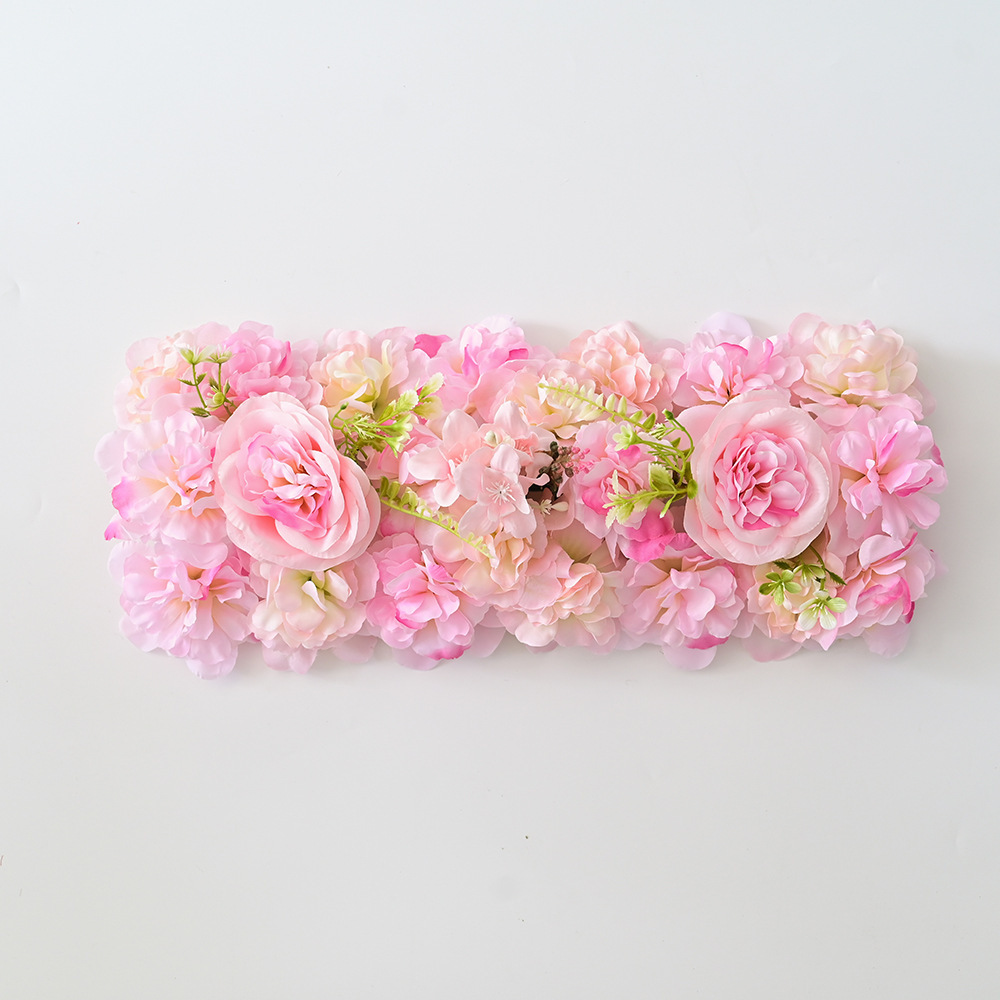 2025 Amazon nuevos productos transfronterizos bodas flores de bodas decoración de pared flores de seda rosa color macarón filas de suelo