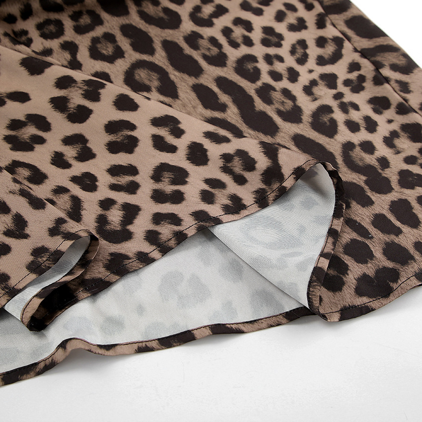 210g Weight Maxi Long Dress Dress Length Type Skirt Dresses Type Polyester Fabric Type Mid Waist Waist Line Inelastic Elasticity Holiday, Date Occasion Slim Fit Type Leopard Pattern Summer Season Women's Gender Zipper Design Streetwear Style Summer Streetwear Leopard Polyester Maxi Long Dress Skirts 9